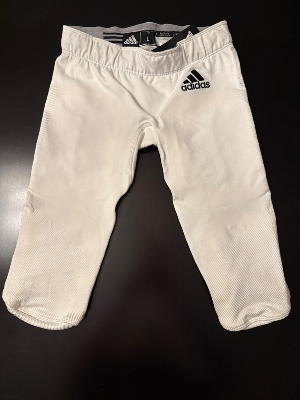 NWT adidas White Football Pants with Black Logo Kids